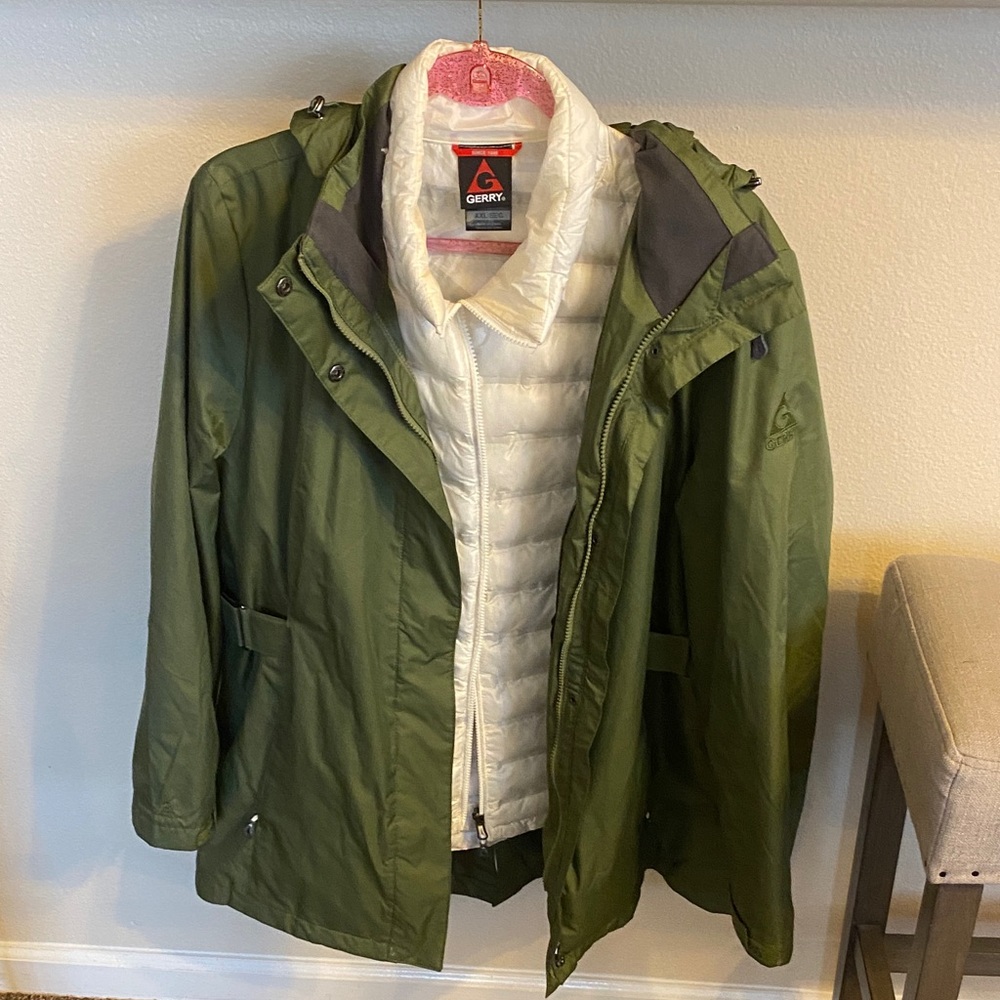 Gerry Weber Olive Jacket with White Inner Layer